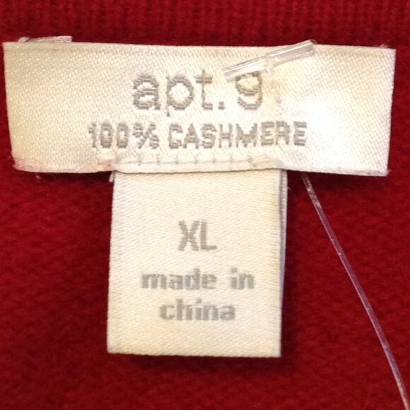Apt. 9 "XL" 100% Red Cashmere Sweater, Quite Luxury, Couture, Classic Quality - Picture 3 of 5